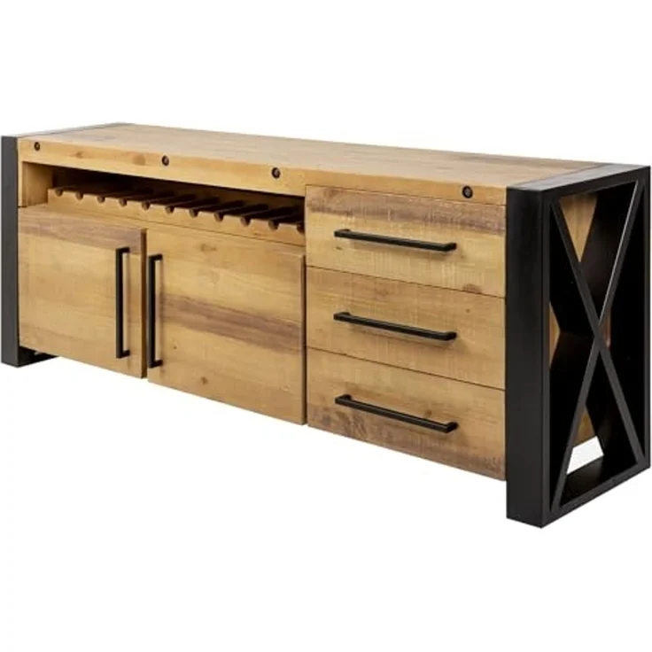riess-ambiente Sideboard THOR 195cm vintage braun / schwarz (Einzelartikel, 1 St), Wohnzimmer · Massivholz · Metall · Kommode · Industrial Design – Bild 1