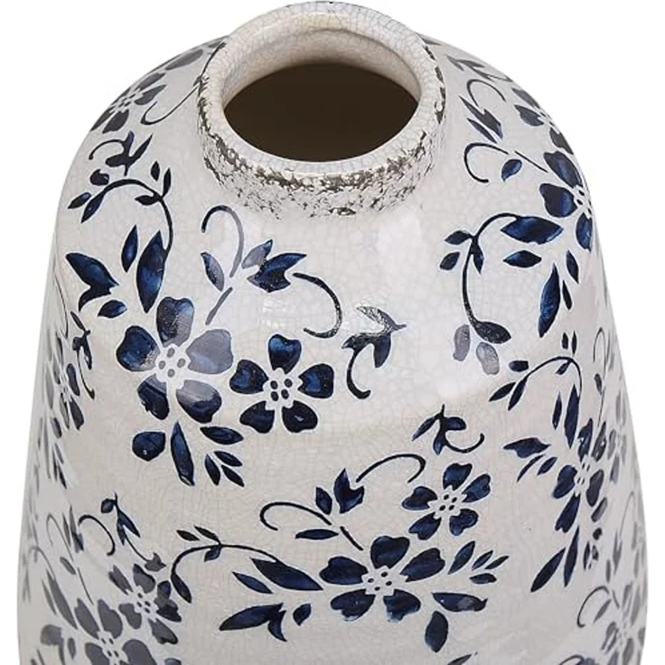 Blumenvase MARONEIA 20 cm Steinzeug Weiß – Bild 7