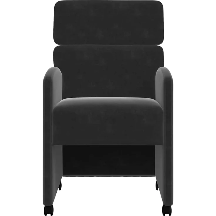 vidaXL Esszimmerstühle mit Rollen 2 pcs Schwarz 58 x 65 x 98 cm Samt 42017880 – Bild 3