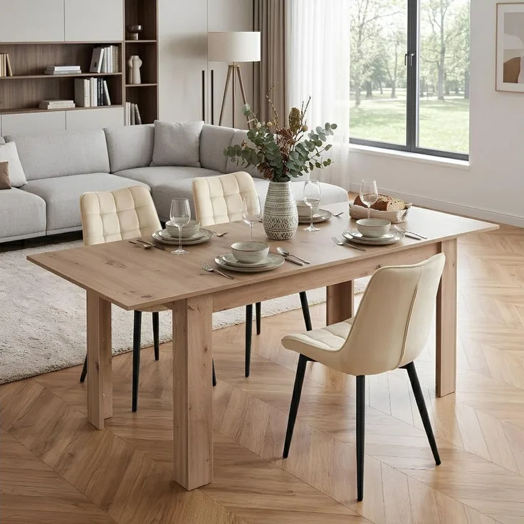 Krok Wood Esstisch Ausziehbarer Esstisch Lora, Küchentisch aus laminierter Spanplatte