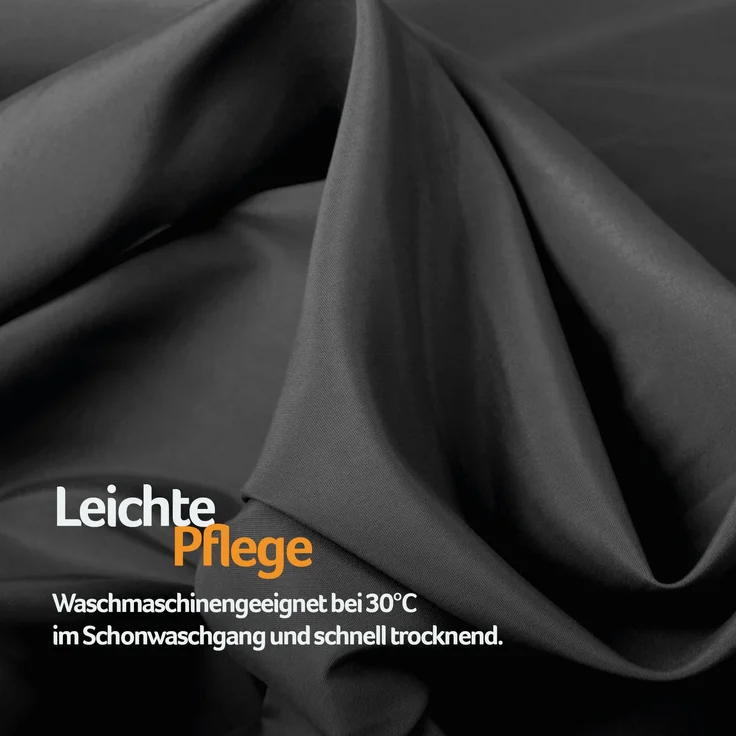 Gardine mit Ösen *** x *** cm ( Breite x Länge ) in ***, blickdichter Vorhang, Ösenvorhang in vielen Variationen 140x145 cm Schwarz – Bild 9