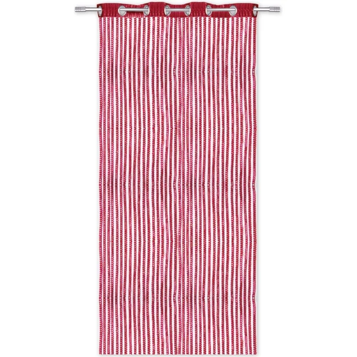Arsvita Fadenvorhang Metallik-Optik mit Ösen, Türvorhang 140x250cm (Rot) – Bild 1
