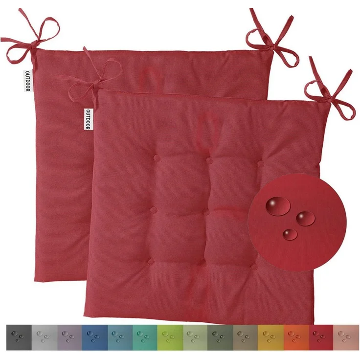 heimtexland Sitzkissen Outdoor Stuhlkissen Garten Stuhlpolster wetterfest, schmutz- und wasserabweisend I UV-beständig I 40 x 40 x 3 cm – Bild 1