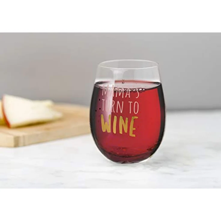 Pearhead Mamas Turn to Wine Stemless WIne Glass, Mother's Day Gifts, Large, 15 oz – Bild 3