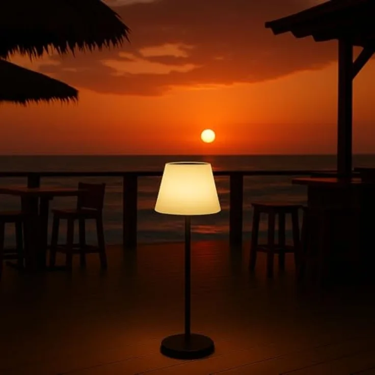 MeLiTec LED Solarleuchte Solar-Gartenleuchte SO50, LED wechselbar, warmweiß, Solar-Lampe Lounge-Licht, Outdoor-Leuchte Farbwechsel, auch Tischlampe
