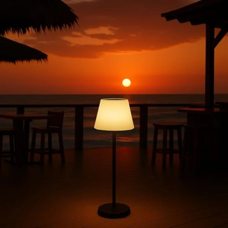 MeLiTec LED Solarleuchte Solar-Gartenleuchte SO50, LED wechselbar, warmweiß, Solar-Lampe Lounge-Licht, Outdoor-Leuchte Farbwechsel, auch Tischlampe – Bild 1