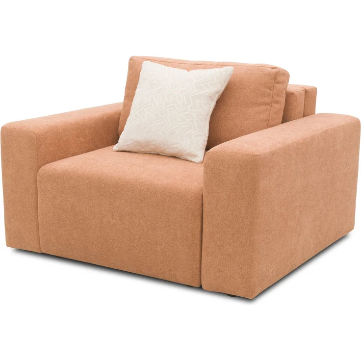 DOMO. collection Sessel 700 029, Polstersessel mit Schlaffunktion und Federkernpolsterung, loses Rückenkissen, Schlafsessel, Armsessel 130 x 116 x 85 cm (BxTxH), lachs – Bild 4