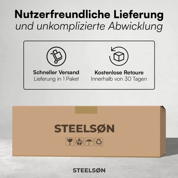 STEELSØN ‚Keid’ Kaminholzregal 150x120x42,5 cm, Brennholz Regal für innen/außen, rostfrei & wetterfest, stabil aus Metall, anthrazit – Bild 10