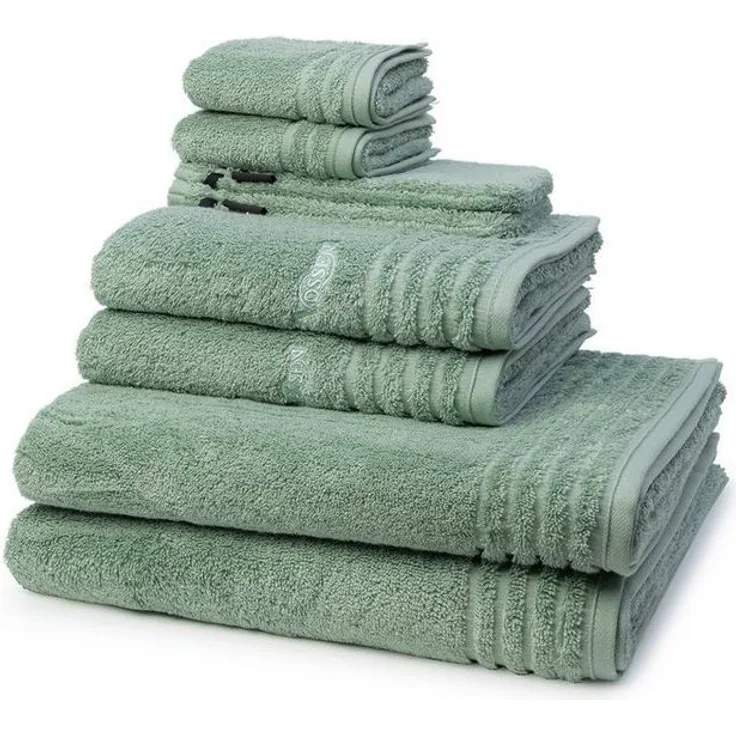 Vossen Vienna Style Supersoft 8 tlg. Frottier-Set - 2 X Handtuch (50 X 100cm), 2 X Duschtuch (67 X 140cm), 2 X Gästetuch (30 X 50cm), 2 X Waschhandschuh (16 X 22cm) - 620 g/m2 - Soft green