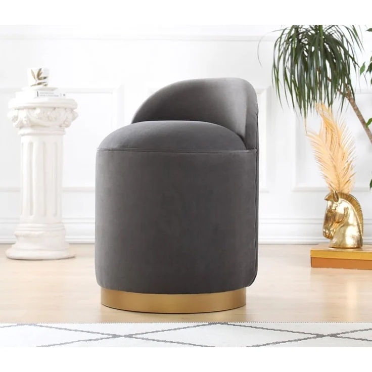 Hanah Home 'Dover - Dark Grey' Pouffe, Dunkelgrau, 45 x 50 x 45 cm – Bild 2