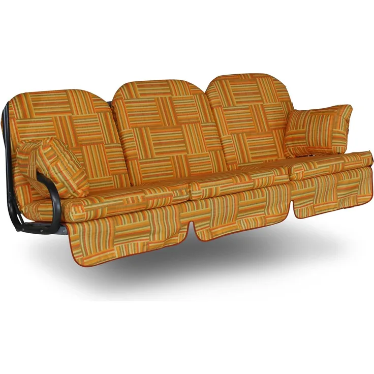 Angerer Hollywoodschaukel Auflage Deluxe passend für viele 3-Sitzer Hollywoodschaukeln - Schaukelauflage Made in Germany (Orange Gemustert)