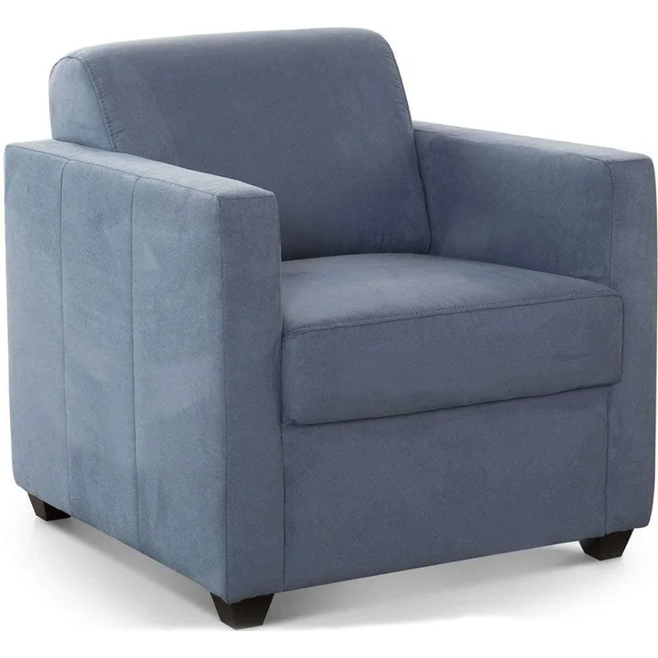 Cavadore Sessel Camerus mit Federkern / Polstersessel im trendigem Design / 78 x 80 x 83 / Mikrofaser: blau