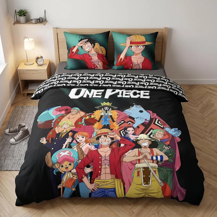 One Piece Bettbezug Set 240 × 220 cm mit 2 Kissenhüllen 65 × 65 cm für große Betten – Bild 2