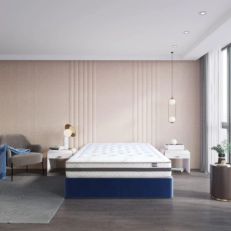 KUO Dream - Bio Natur Matratze | Natürliche Baumwoll Steppung, Bambus Stoff | Lendenwirbel Verstärkung aus Latex | Dicke 27 cm | 135x180 cm – Bild 2
