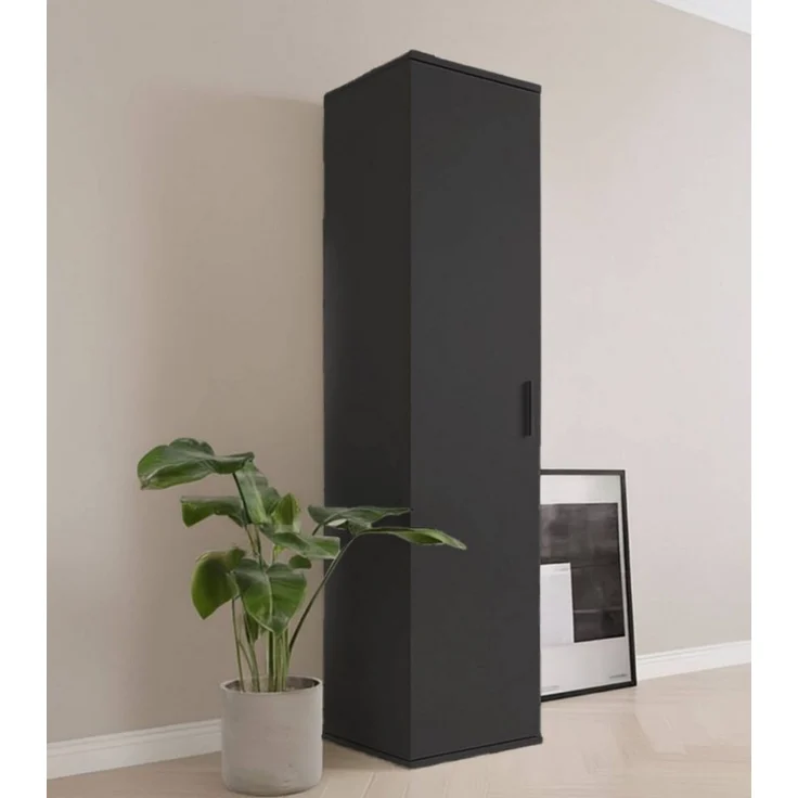 mokebo Mehrzweckschrank schmal (42 cm) 'Der Kompakte' in Anthrazit, schmaler Haushaltsschrank mit 1 Tür & 3 verstellbaren Fachböden - 180 cm hoch - Universalschrank für Flur, Bad oder als Putzschrank – Bild 3