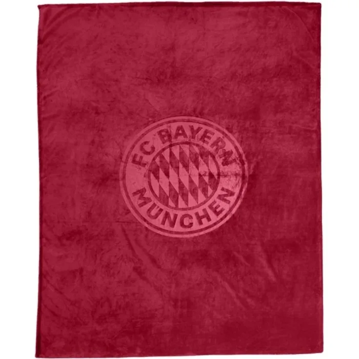 Wohndecke FC Bayern München I Kuscheldecke I Sofadecke I Bordeaux I 200 x 150 cm, FC Bayern München
