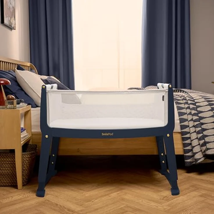 SnuzPod Studio Co-sleeper - London Navy Blau dunke – Bild 4