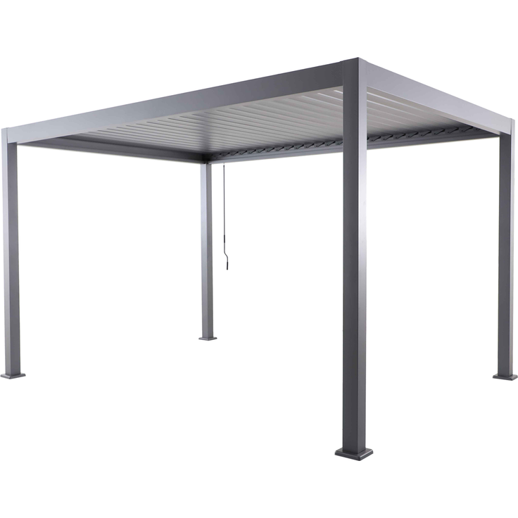 Wohn Schick LINO Pavillon 300x400,Aluminium Lamellen, Pavillon Graupulverbesch, Lamellen verstellbar - H 250 cm x T 400 cm x B 300 cm