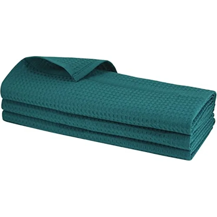 Engelland Geschirrtuch Poliertuch, (Vorteils-Set, 3-tlg, Waffel-Pique), 100 % Baumwolle, integrierte Aufhängeschlaufe, 70 x 50 cm