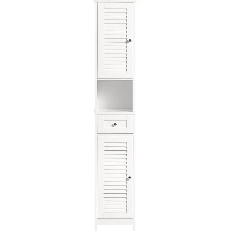 SoBuy FRG236-W Badezimmer-Hochschrank, MDF, Lackiert, Weiß, 29 x 170 x 26 cm