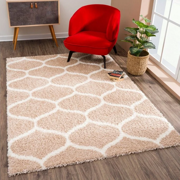 Sanat Hochflor-Teppich Madrid, auch in Rund erhältlich, rechteckig, Höhe: 30 mm, Wohnzimmer, Langflor, Shaggy Teppich – Bild 1