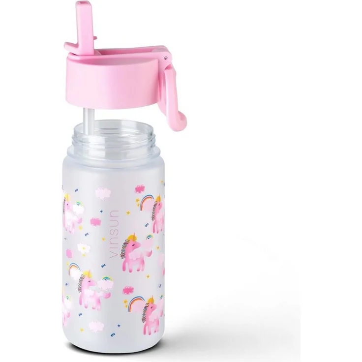 Vinsun Trinkflasche Tritan Flasche 500ml Kinder Wasserflasche mit Strohhalm auslaufsicher, BPA frei, bruchsicher, geruchs- & geschmacksneutral, geringes Gewicht – Bild 3