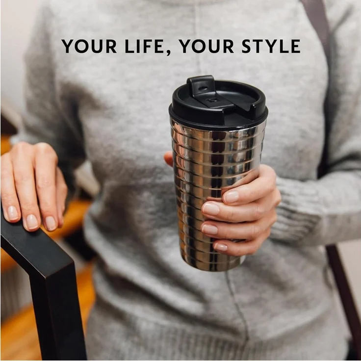 NESPRESSO Thermobecher TOUCH Travel Mug 345ml, Edelstahl Auslaufsicher – Bild 2