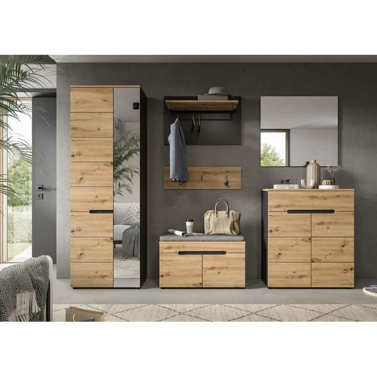 Garderobenschrank Canu - Artisan Eiche / Basalt Grau – Bild 7