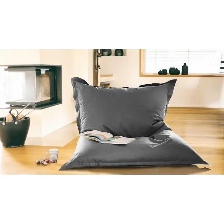 Kinzler S-10119/117 Riesensitzsack, ca. 100x140 cm, Sitzsack Outdoor Indoor, in vielen verschiedenen Farben, mit Innensack, anthrazit