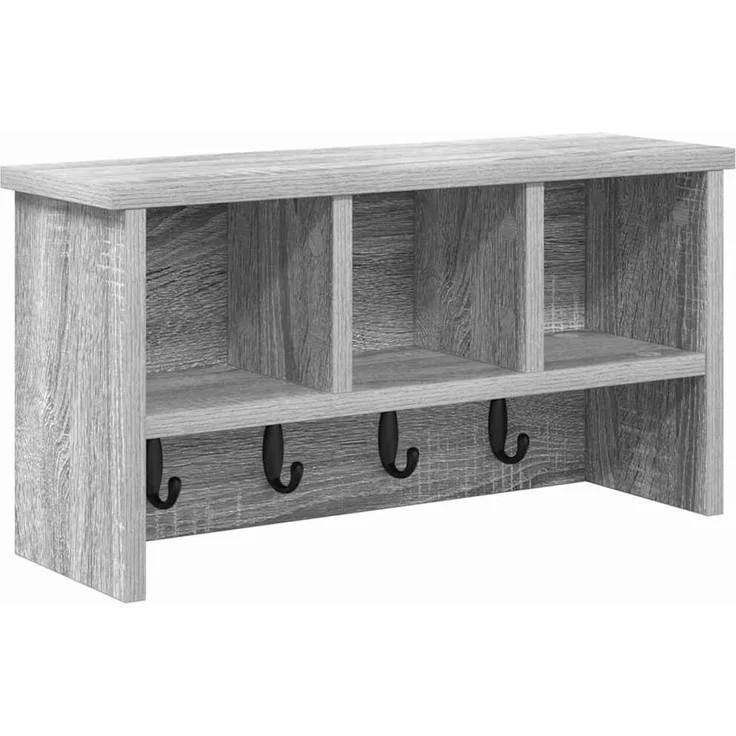 vidaXL Wandmontierter nachttisch Graues Sonoma 50 x 16 x 26 cm 874312 – Bild 2