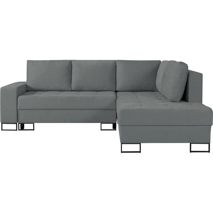 Selsey 'Larelle' Ecksofa mit Schlaffunktion & Bettkasten, Chenille, Ottomane rechts, Aschgrau – Bild 5