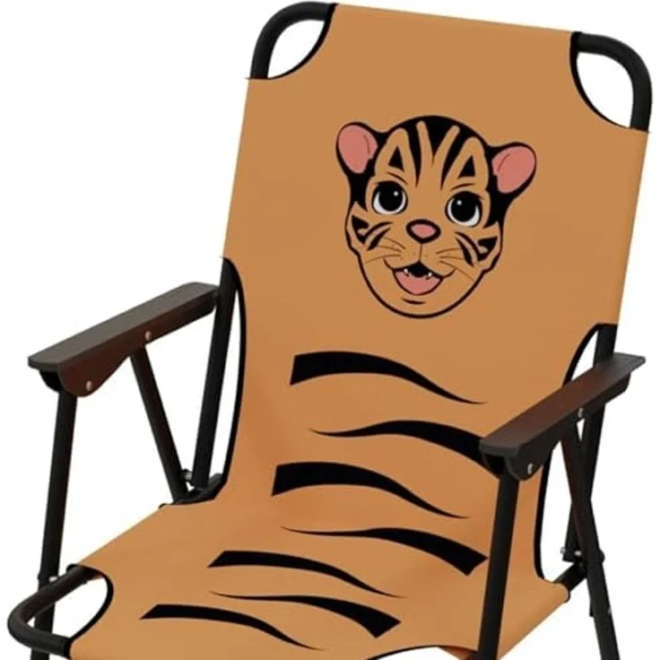 Kinder Campingstuhl Klappstuhl Gartenstuhl Campingstuhl Outdoor Tiger – Bild 5