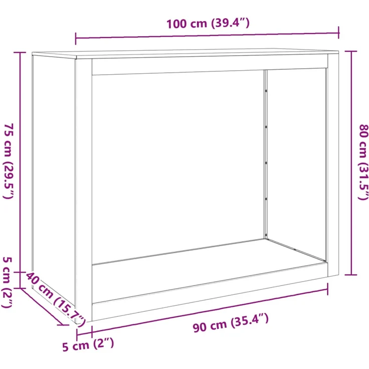 vidaXL Brennholzregal Anthrazit 100x40x80 cm Stahl 850977 – Bild 9