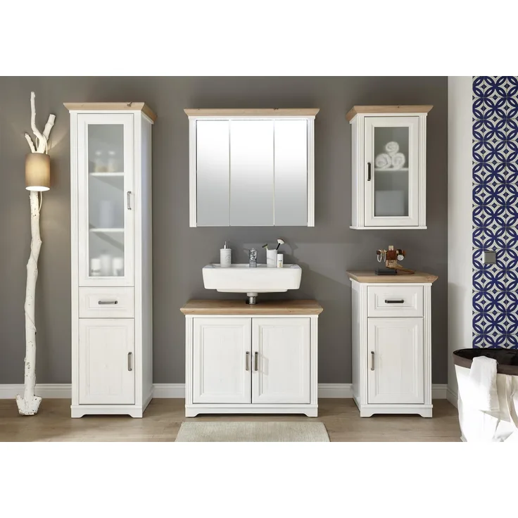 Badezimmer-Set >Jasmin< in Pinie-Hell - 205x190x43cm (BxHxT)