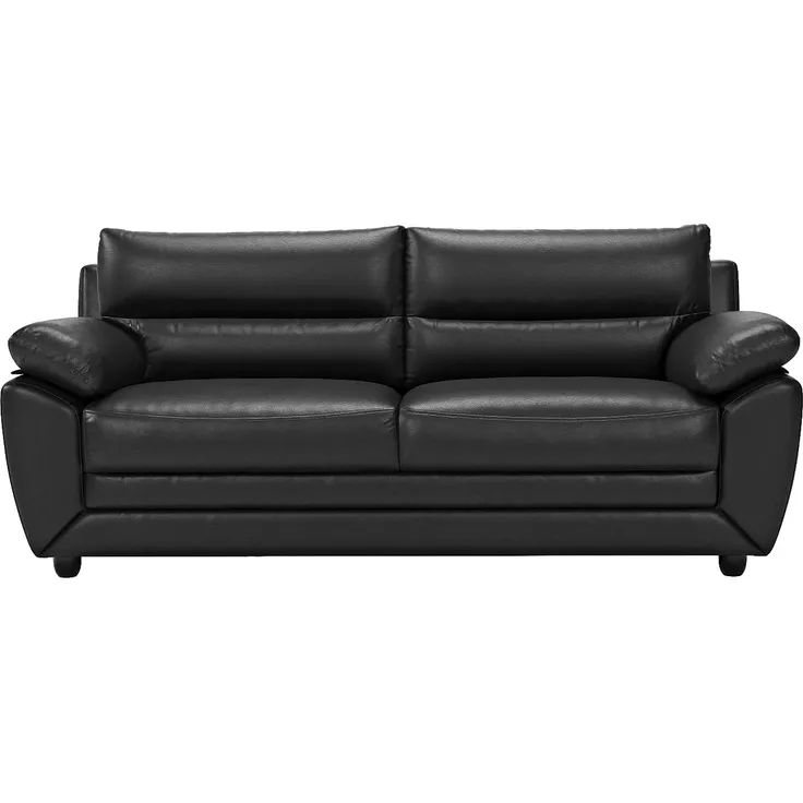 Vente-unique - MANOA Couchgarnitur Kunstleder Schwarz - B 82 cm x H 88 cm x L 163 cm201 cm – Bild 5