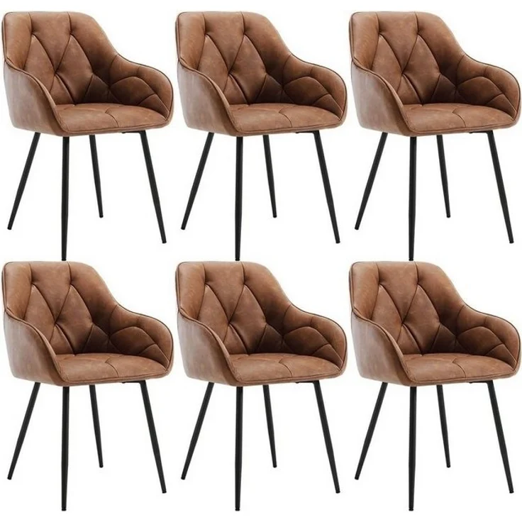Woltu 4-Fußstuhl (Set, 6 St), Esszimmerstühle ergonomischer aus Kunstleder – Bild 4