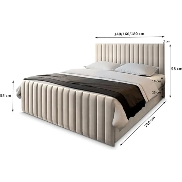 Masseno Boxbett ARION 140x200 cm mit Bonell Matratze und Topper – Bild 4
