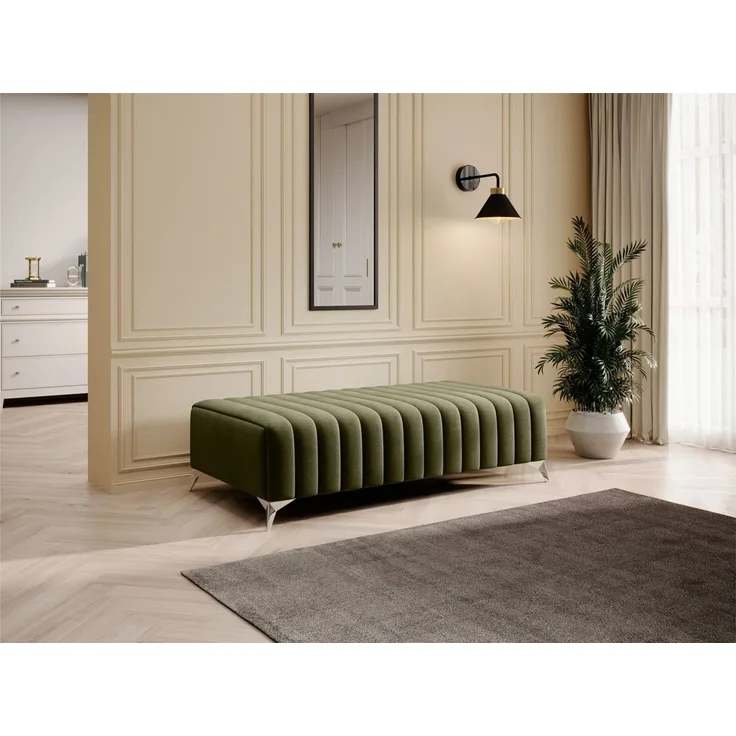 Polsterhocker Designerhocker Hocker ELENI Stoff Monolith Olivgrün