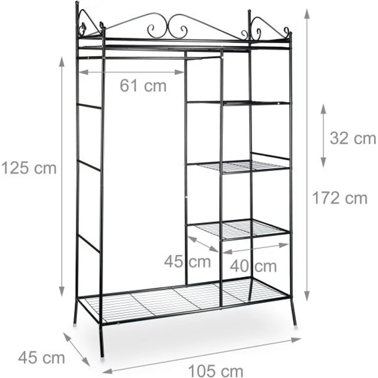 Metall Garderobe COUNTRY mit Stoffbezug 10021073_46 – Bild 4