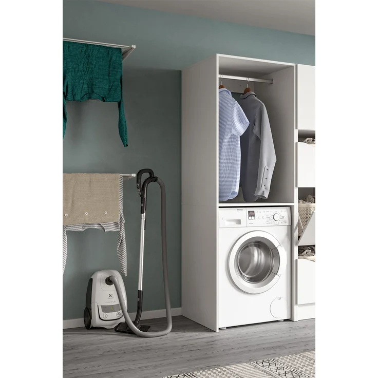Waschmaschinenschrank (B/H/T: 66x195x60 cm) in weiß Nachbildung – Bild 7