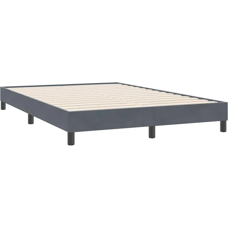 vidaXL Boxspringbett ohne Matratze Dunkelgrau 140x220 cm Samt 3315874 – Bild 4