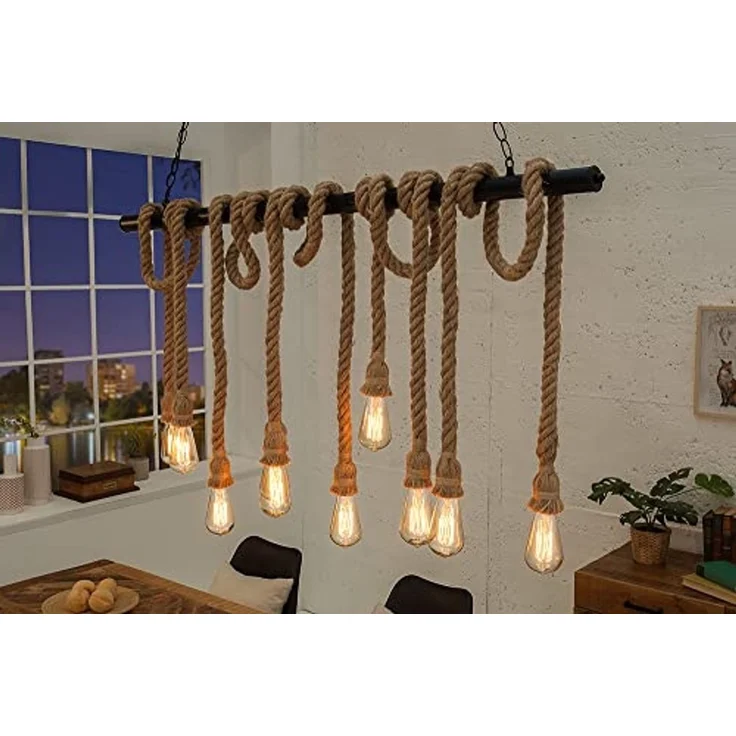 riess-ambiente Hängeleuchte SEVEN SEAS II 120cm natur, ohne Leuchtmittel, Wohnzimmer · Tau · Holz · Esszimmer · Maritim – Bild 2