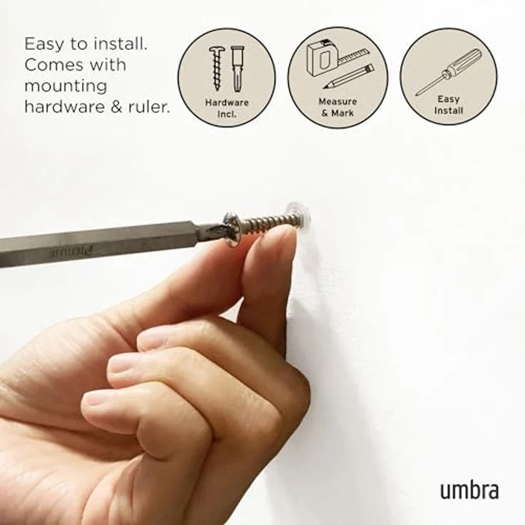 Umbra Flip 8 Garderobenhaken – Moderne, Schlichte und Platzsparende Garderobenleiste mit 8 Beweglichen Haken für Jacken, Mäntel, Schals, Handtaschen und Mehr, Natur – Bild 7