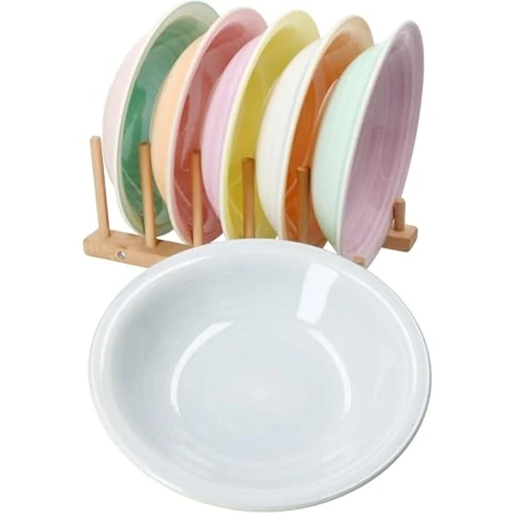 MamboCat Suppenteller Pastello 6er Set Suppenteller 450ml Steingut bunt Teller tief – Bild 1
