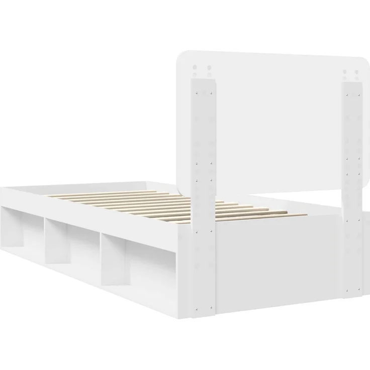 vidaXL Bettrahmen mit Kopfteil Weiß 90 x 190 cm Massives Kiefernholz 3412542 – Bild 8