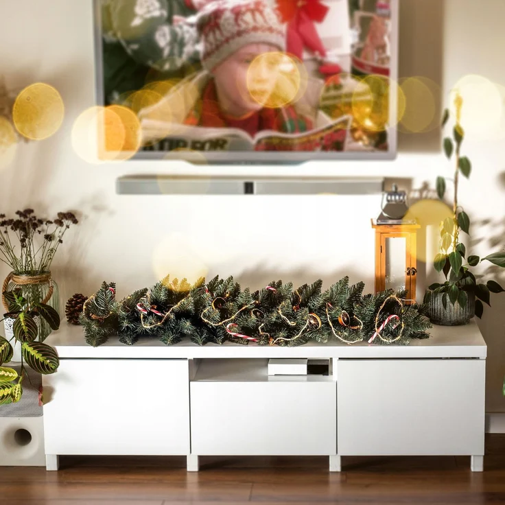 KADAX Weihnachtsbaumgirlande 112 cm grün dicht – Bild 2