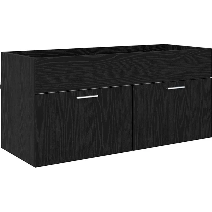 vidaXL Badezimmerschrank Schwarz Eichen-Optik 100 x 38,5 x 46 cm 3416131 – Bild 5