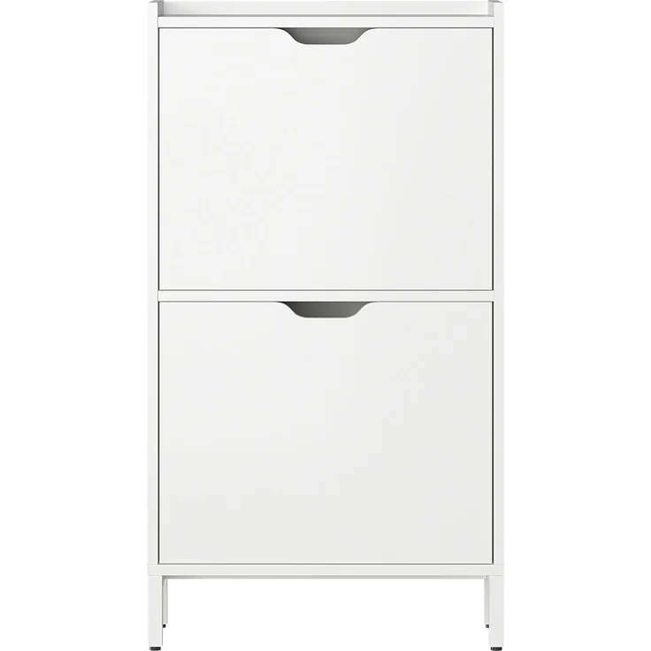 Bellamio 'Ceyhan' Schuhschrank mit 2 Klappen, schmales Schuhregal, weiß, 50x19x90 cm, Schuhkipper für 4 paar Schuhe – Bild 11