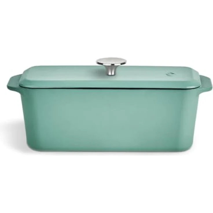 Springlane Kastenform Gusseisen mit Deckel, emailliert, in verschiedenen Farben, (1-tlg), Optimale Hitzeverteilung, robuster Gusseisen-Deckel, bis 250 °C – Bild 1