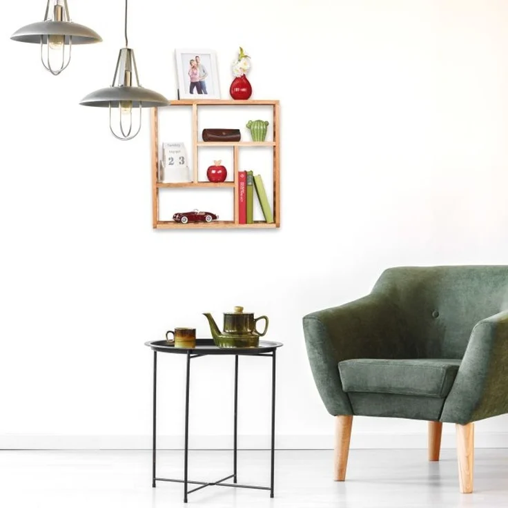 Relaxdays Wandregal Walnuss – Bild 2